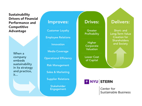 뉴욕대 CSB는 재무적 성과에 지속가능성이라는 동인이 고려되면 시장과 사회에서 경쟁적 이점을 가질 수 있다고 보고, ROSI를 개발 및 발전을 주도하고 있다. 