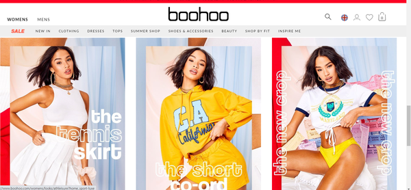  최근 영국에서 가장 뜨는 패스트패션 브랜드 '부후(Boohoo)' 브랜드. 3만6000개가 넘는 자체브랜드 의류를 판매한다/부후그룹 홈페이지