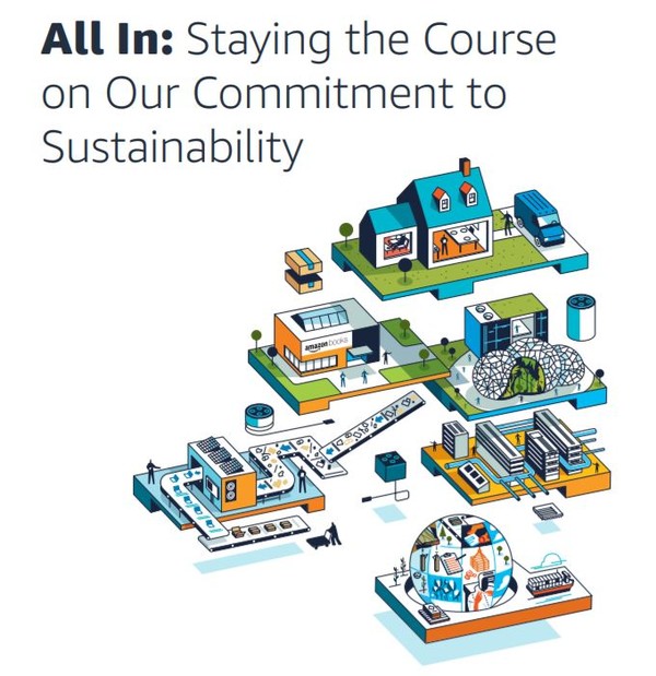 아마존은 2030년까지 연료 배출을 50% 감축, 2040년까지 탄소 배출을 제로화하겠다는 목표를 발표했다/아마존