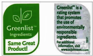 대표적인 그린워싱 사례로 불리는 미국 종합 생활용품 업체 S.C 존슨의 그린리스트.