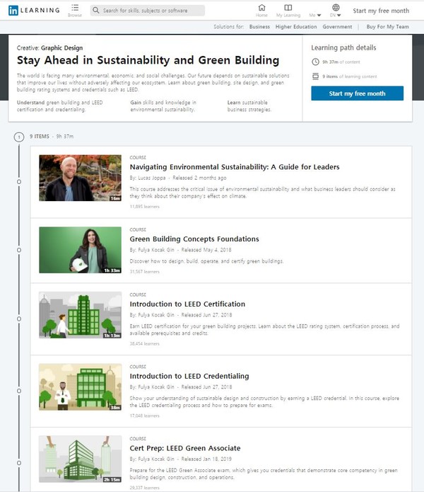 링크드인 친환경 기술 개발 온라인 과정/링크드인