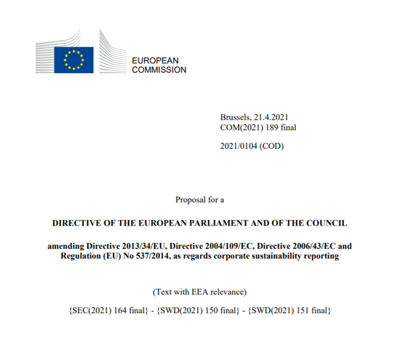 유럽연합 집행위원회(EC)가 21일 발표한 비재무보고지침 개정안./EC