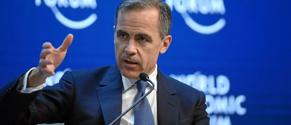 WEF포럼에서 발언중인 마크카니 유엔 기후변화특사. /WEF