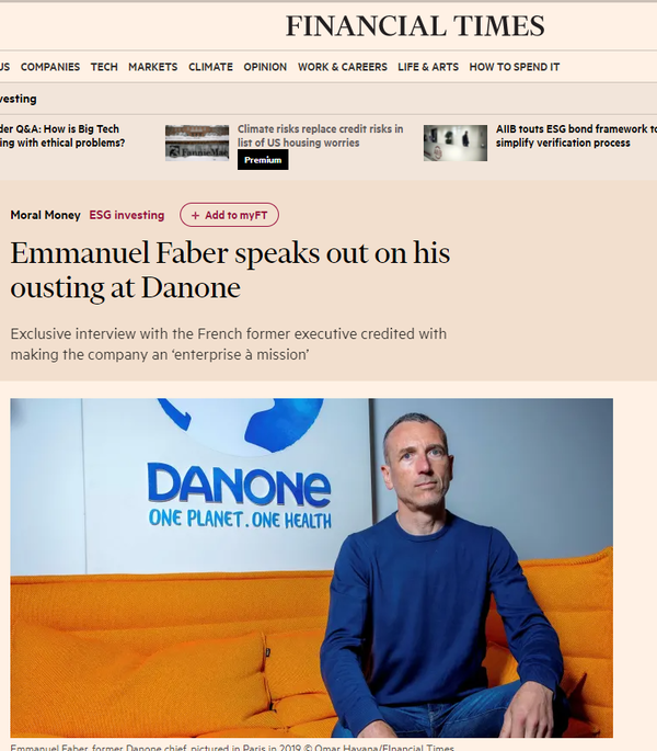 FT가 단독 인터뷰한 엠마뉘엘 파베르 다농 CEO/ FT