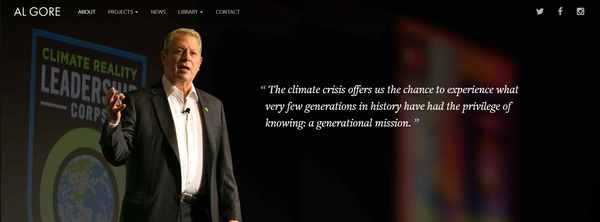 앨고어 전 미 부통령이자 ESG 투자사인 제너레이션 인베스트먼트 대표/ algore.com 캡처