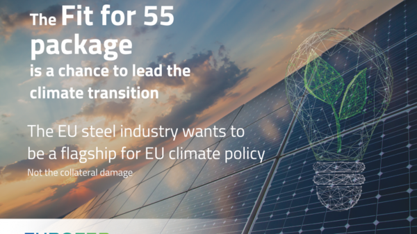 "Fit for 55 패키지는 기후 전환을 위한 기회다. EU 철강산업은 이차 피해가 아니라 EU 기후 정책의 기함이 되기를 원한다." 유럽철강협회가 협회 홈페이지에서 밝힌 입장문. (출처=유럽철강협회 Eurofer)