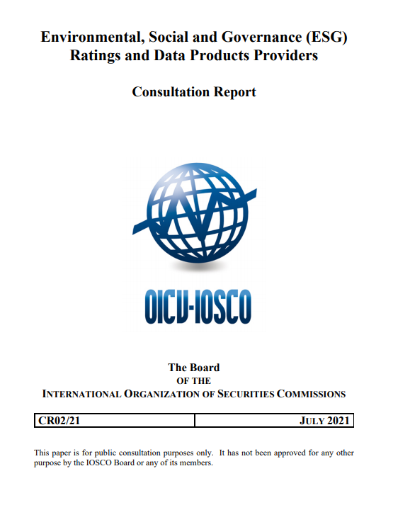 IOSCO가 ESG 시장 현황 조사와 ESG 등급 평가 및 데이터 제공 업체 규제안을 담은 보고서 (출처=IOSCO)