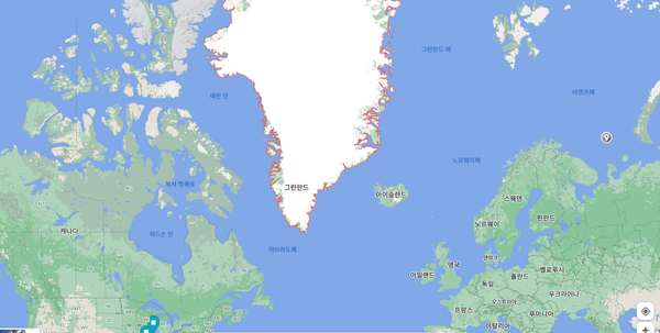그린랜드 지역./구글맵스