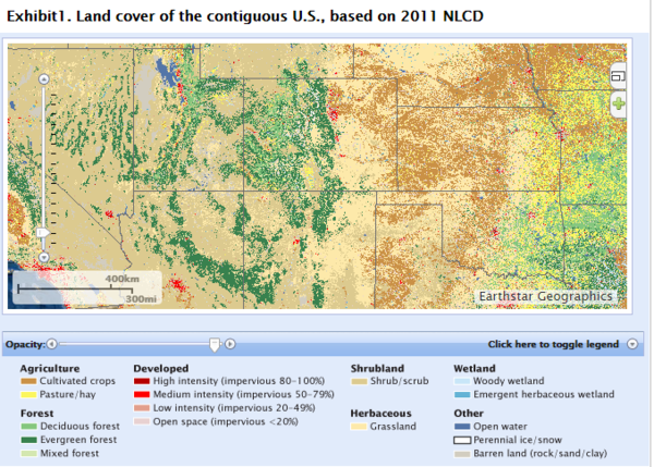 ﻿미국의 토지피복 지도/ EPA
