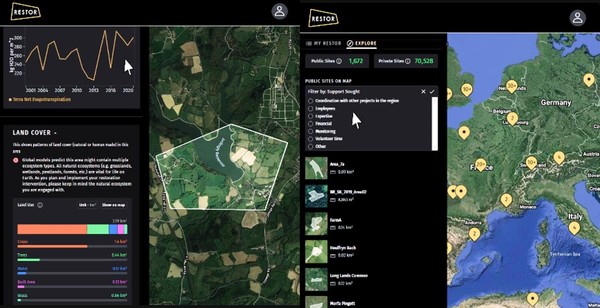 레스토르는 이러한 한계를 해결하기 위해 산림 복구에 필요한 각종 정보를 담은 플랫폼을 개발했다/레스트로