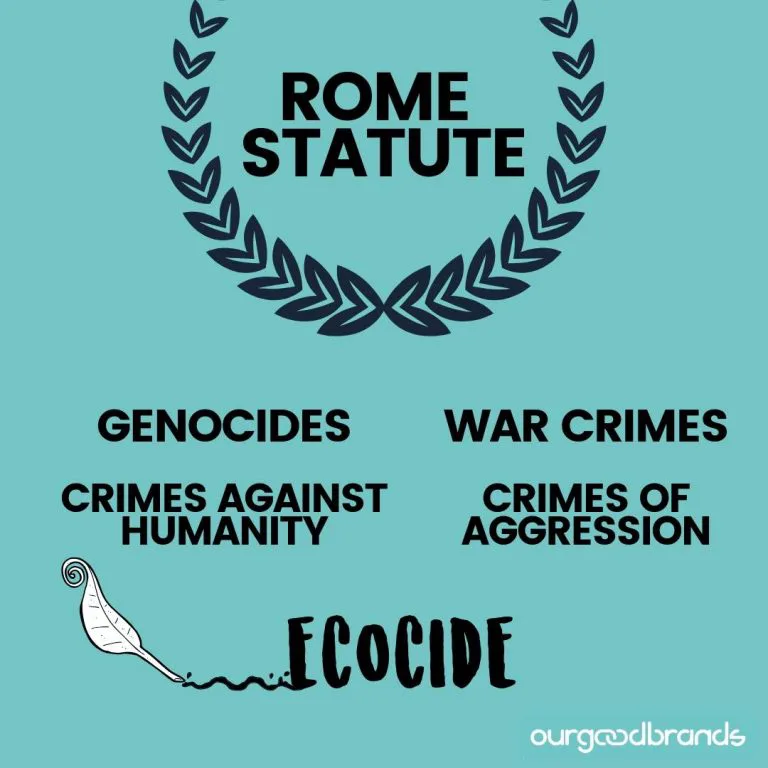 환경운동가들은 '생태학살'을 인류평화를 위협하는 중대범죄로 간주해야 한다고 주장한다./ Ourgoodbrands