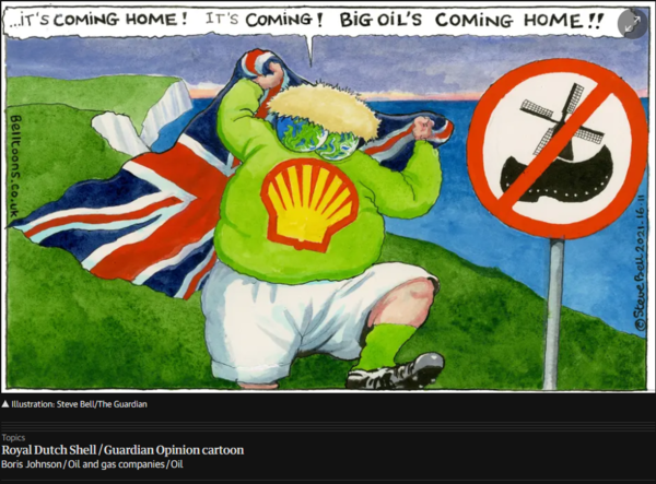 15일 가디언에 실린 만평. 영국정부는 환영하는 모양새나 언론은 호의적이지 않다. 