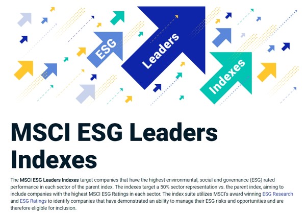 MSCI는 ESG 등급을 AAA부터 CCC까지 7단계로 분류한다. AA 등급부터는 'ESG 리더'로 분류한다./ MSCI 홈페이지 캡처