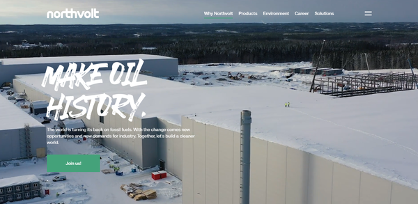 로이터통신과 FT 등 외신은 29일(현지시각) 노스볼트가 스웨덴 북부의 스켈레프테아의 기가팩토리에서 최초의 배터리셀을 생산했다고 밝혔다./Northvolt 캡처
