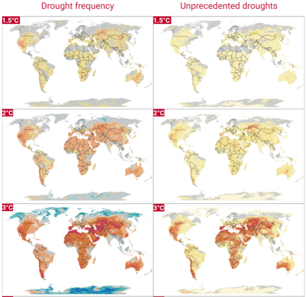 ﻿기온 상승에 따른 가뭄빈도 및 강도의 변화/ UNDRR
