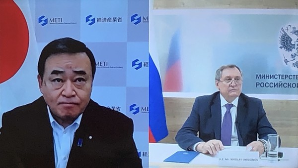 지난 9월, 동방경제포럼 가상회담을 통해 일본과 러시아가 협력 관계를 맺었다./ 일본 METI