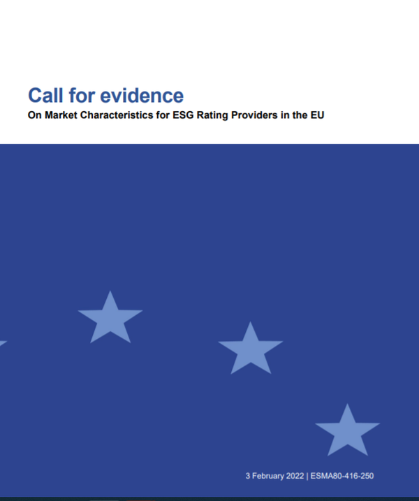 유럽증권시장감독청은 3일(현지시각) “EU 내의 ESG 등급평가 제공 사업자들의 시장 특성에 관한 증거(evidence)를 요구했다”고 밝혔다. /ESMA