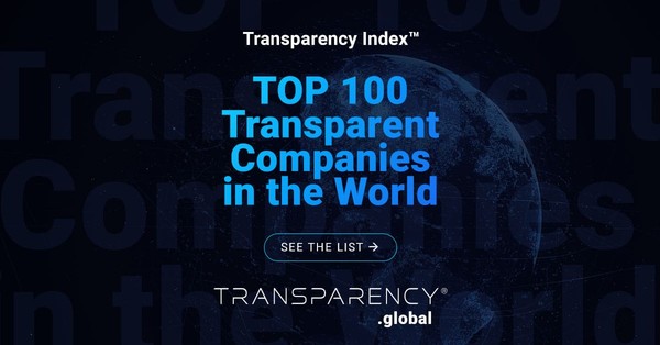 트랜스퍼런시 투자회사가 자사의 투명성 지수를 바탕으로 전 세계 가장 투명한 기업 100곳을 선정했다./ 트랜스퍼런시 