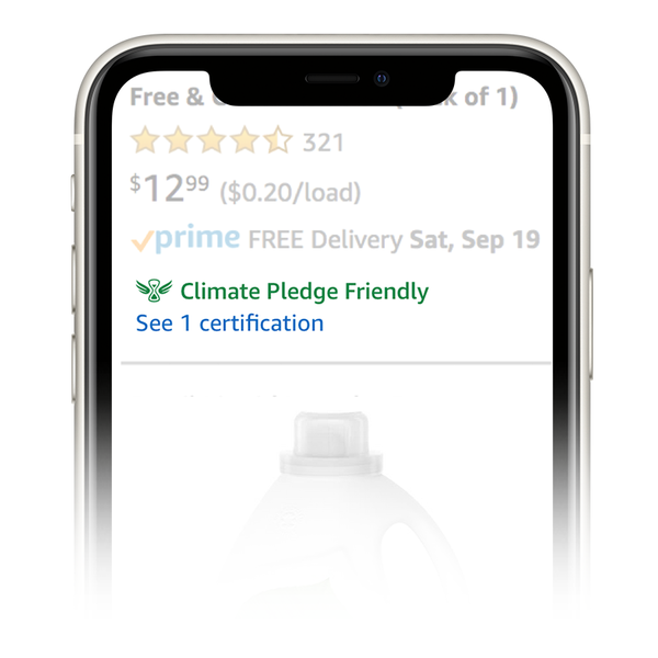 아마존은 지속 가능성 표준을 충족하는 제품에 '클라이밋 플레지 프렌들리'라는 표시를 하고 있다./아마존