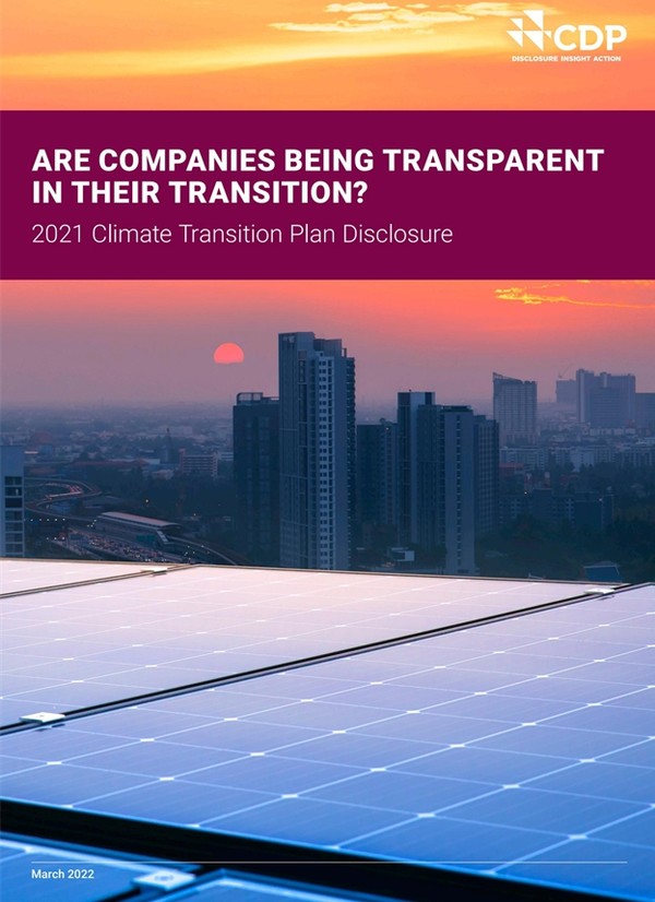 CDP는 117게국 13,100개 기업을 조사한 기후젼환보고서를 발표했다/보고서 표지