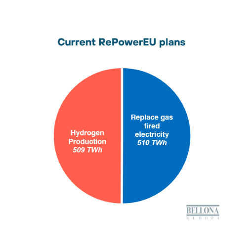 ﻿RePowerEU전략의 가스 다각화계획. 친환경 수소와 가스 발전소 대체를 주요 의제로 삼고 있다.