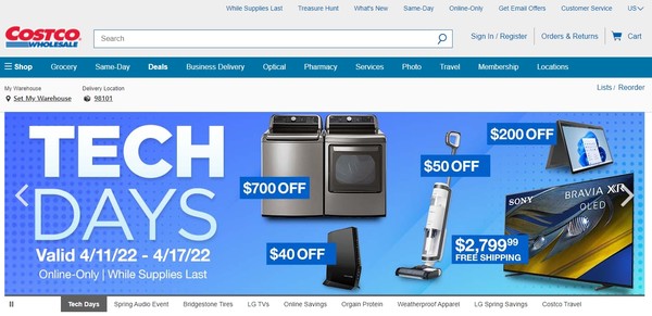 거대 소매업체 코스트코는 지속가능성 분야에서 월마트를 추적하고 있다/홈페이지