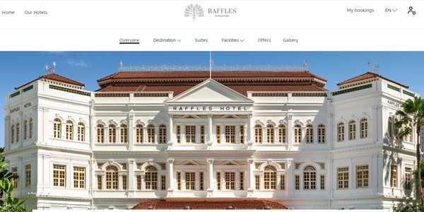 에코스피릿츠의 아이디어는 싱가폴의 래플스(raffles) 호텔에서 처음 채택되었다/호텔 홈페이지