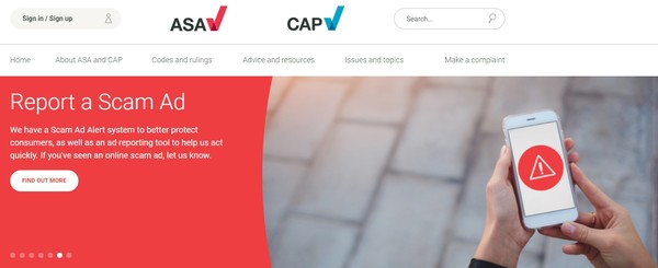 이번에 HSBC의 광고에 대해 예비판정을 한 ASA의 홈페이지