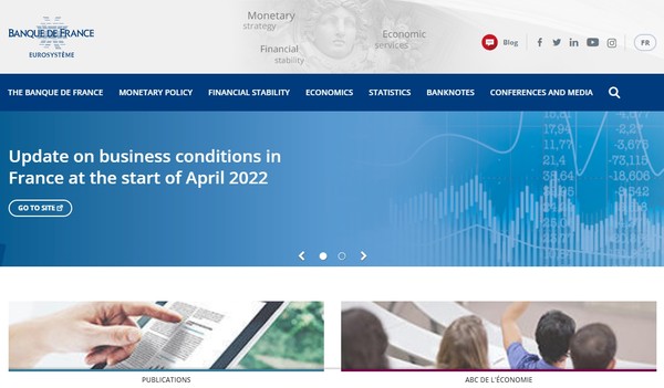 이번에 중앙은행 최초로 CDP에 가입한 방끄 드 프랑스의 홈페이지