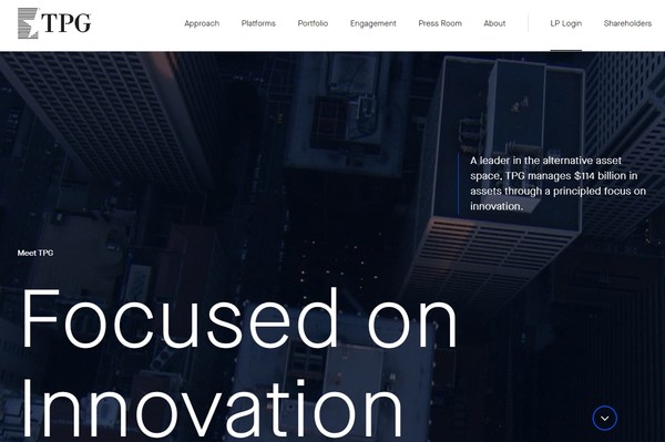 미국의 TPG는 기후관련 펀드로는 사상 최대인 73억 달러를 모금했다/홈페이지