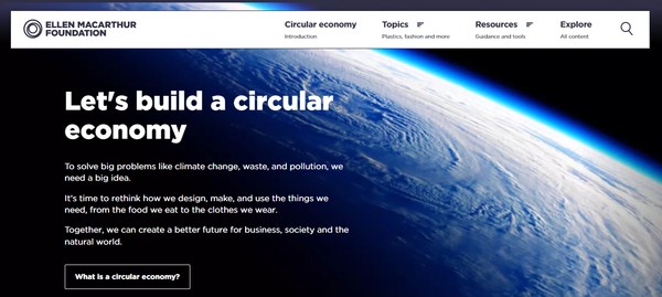 엘렌 맥아더 재단은 플라스틱 순환경제를 위해 활동하는 단체다/홈페이지