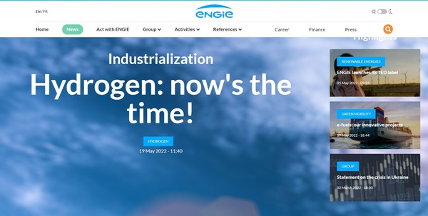 전력회사 엔지(Engie)의 홈페이지