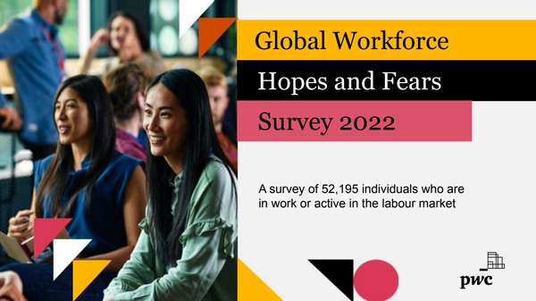 PwC가 글로벌 설문조사를 벌인 결과  근로자 5명 중 1명은 1년내 회사를 그만둘 가능성이 아주 높은 것으로 나타났다./PwC