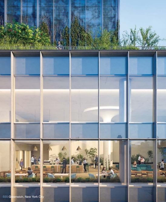 탄소 감축 솔루션을 적용해 진행 중인 미국 뉴욕 그리니치 555의 모습. 완공될 경우 탄소를 45%, 전력 소비를 25%, 물 300만 리터를 절약할 수 있을 것으로 예상된다./ 하인즈