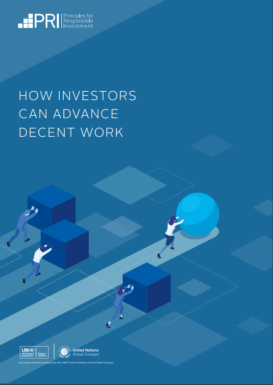 '양질의 일자리 향상을 위한 투자자의 방안' PRI 보고서 표지. /PRI