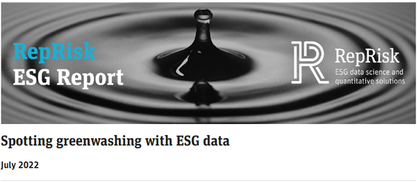 렙리스크의 그린워싱 관련 보고서. 데이터를 통해 그린워싱의 양상과 추이 등을 살폈다./RepRisk