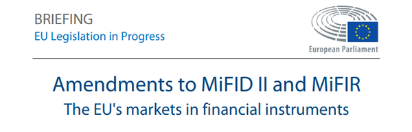 미피드 II (Mifid II)규제 개정안. 투자 상품에 대한 투명성 확대가 투자 유치로 이어질지 주목된다./European Parliament