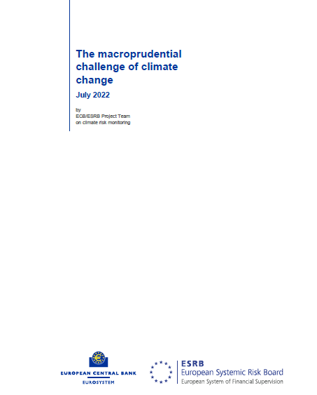 '기후 변화에 대한 거시건정성 도전' 보고서의 표지/ECB
