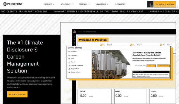 제임스 뉴섬이 일하는 탄소 회계 회사 페르세포니의 홈페이지
