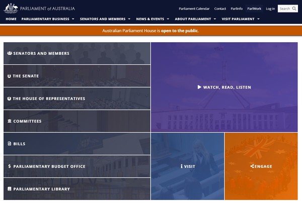 호주 의회 홈페이지