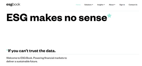 지속가능성 관련 데이터를 분석하는 ESG Book. ESG 투자 성장을 예측하는 조사 결과를 발표했다./ESG Book