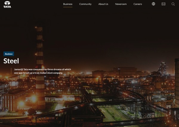 인도의 거대기업인 타타그룹은 전세계적으로 93만5000명의 종업원을 고용하고 있다/홈페이지