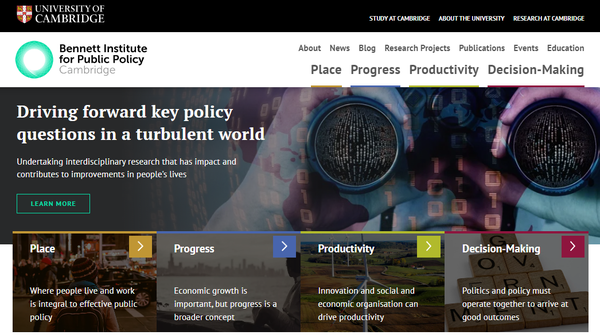 연구를 진행한 케임브리지 대학 베넷 공공 정책 연구소./Cambridge University