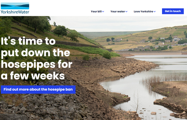 이번 달 영국 요크셔 등 일부 지역에서 가뭄으로 인해 전력이 중단됐다. /YorkShire Water