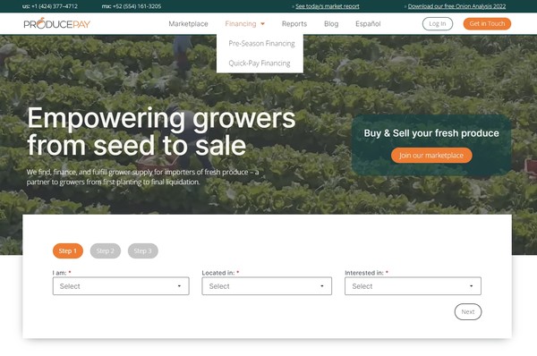 프로듀스페이의 홈페이지