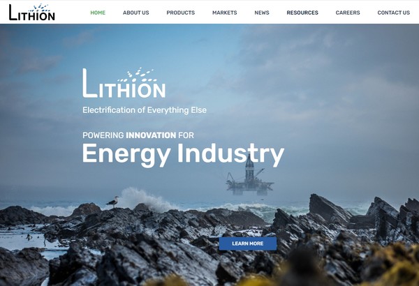 배터리 재활용 전문기업 리티온의 홈페이지