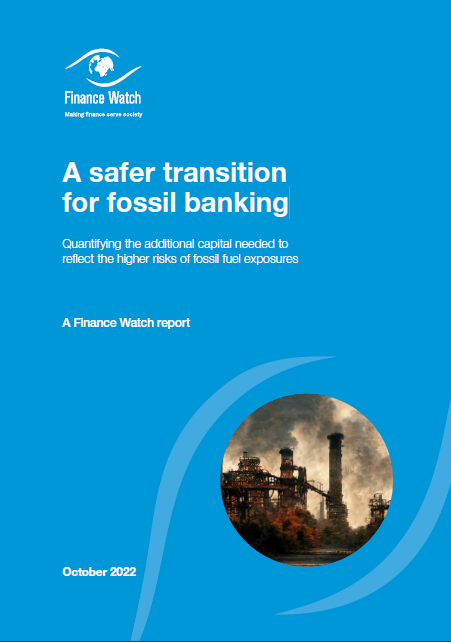 파이낸스워치의 ‘화석연료 금융의 안전한 전환’  보고서 표지./ FinanceWatch