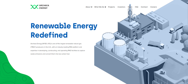 아키아 에너지. BP에 인수되면서 향후 사업이 확대될 것이라는 예측이 나온다. / Archaea Energy