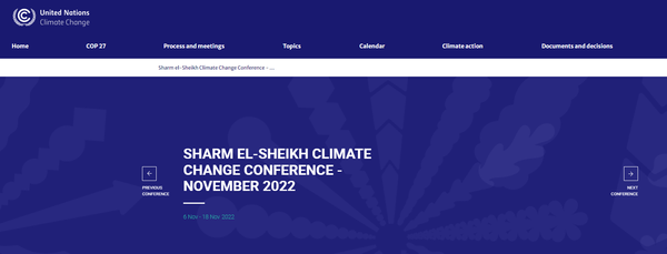 COP27가 오는 6~18일 이집트에서 열릴 예정이다./United Nation Climate Change