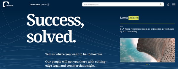 넷제로 선언을 지키지 못한 경우 법적 위험을 경고한 법률회사 DLA 파이퍼(Piper)의 홈페이지